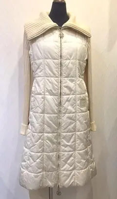 CHANEL シャネル キルティング ニット コート ホワイト ココマーク