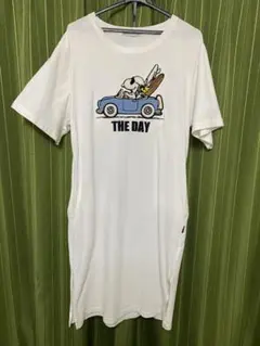 スヌーピー Tシャツワンピース 刺繍