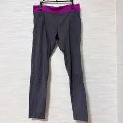 joe FRESH グレーと紫のMサイズフィットネスパンツ トレーニングウェア