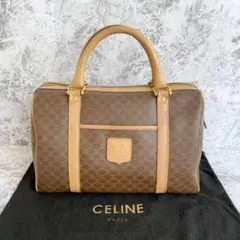 極美品 CELINE セリーヌ マカダム トリオンフ レザー ミニ ボストン