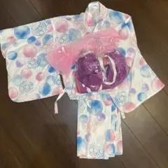 子供用 着物 水玉模様 花柄　サイズ150