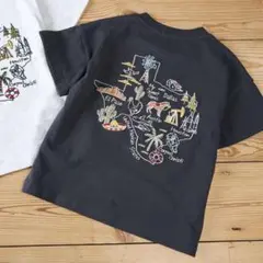 新品　リトルウィークエンド　地図刺繍Tシャツ 100 スミクロ　完売