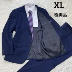 極美品✨トップバリューXL(101/BB7)ネイビー　ストライプスーツストレッチ