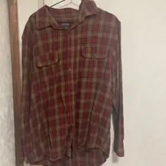 Faded Glory チェック柄 長袖シャツ L/G Merlot Combo