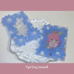 #023 ホイップデコトレカケース B8 硬質ケースデコ お花 青 フラワー