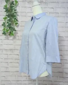 【CLOSSHI】クロッシー　レディース　5分袖シャツ　L　青