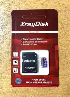 64GB microSDカード class10、アダプター付