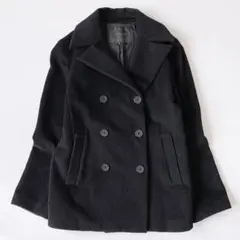 美品 アンタイトル 上質なアンゴラウール ピーコート サイズ2 黒 日本製
