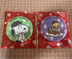ジョイフル　スヌーピー　ウッドストック 缶バッジ2個セット