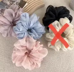 シフォンヘアシュシュ 4色セット