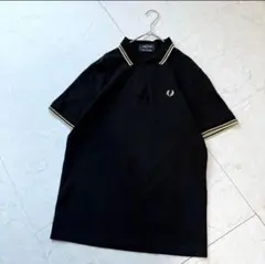 FRED PERRY フレッドペリー ポロシャツ 40 L 黒金 胸ロゴ