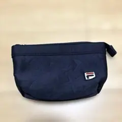 美品‼️フィラ　スター柄　ポーチ　ネイビー　ロゴ　クッション　小物　テニス