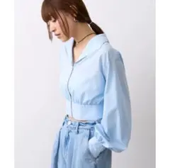 CODE A front zip short blouse￼