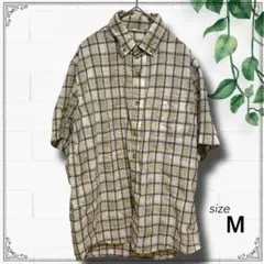 【美品】トップバリュ チェックシャツ Mサイズ カジュアル 半袖