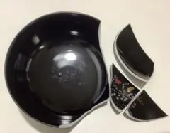 黒い花と蝶柄　どんぶり　金継ぎ用