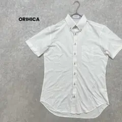 a2045＊ORIHICA 半袖シャツ　白　シンプル　無地　オフィス　綺麗め