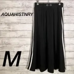 AQUAHISTNRY アクアヒストリー ロングスカート サイドライン 黒 M