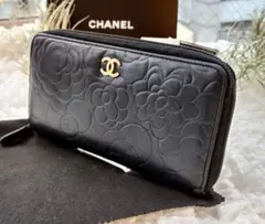 ✨良品✨ シャネル CHANEL 財布 長財布 カメリア ラウンドファスナー