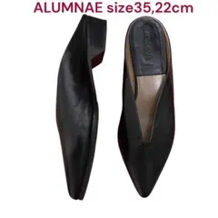 美品　ALUMNAE アルムナエ　ブラック　レザー ポインテッド　トゥ　ミュール