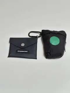 STARBUCKS エコバッグ ブラック カラビナ付き