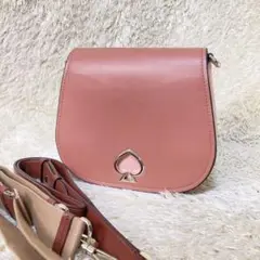 【美品】 ケイトスペード ショルダーバッグ スージー ラージサドル ピンク