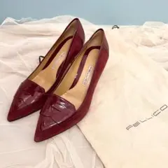 【保存袋付き】ペリーコ パンプス 23.5センチ レッド スエード
