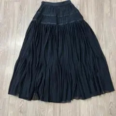 LE CIEL BLEU ブラック プリーツスカート 34