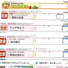 小学3年　社会　1学期　カラーテス東京書籍　日本標準