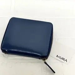 新品MURA 二つ折り財布　ラウンドファスナー　ネイビー
