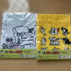 トムとジェリー 一番くじ　G賞　巾着ポーチ　２枚セット