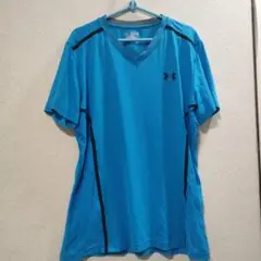 アンダーアーマー 2XL Tシャツ 水色 大きなサイズ　トレーニングウェア