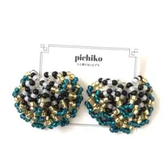 オリジナルシャワーピアス(グリーンブルー、グレー)♡ピアスorイヤリング