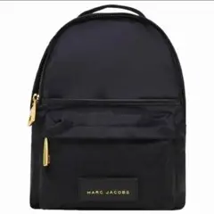 【未使用級】マークジェイコブス ナイロンリュック ロゴプレート ブラック