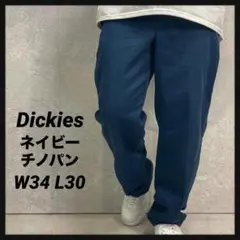 ディッキーズ　ネイビーチノパン　ワーク　古着W34 L30