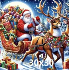 ダイヤモンドアート　キット　クリスマス　サンタ　トナカイ　ビーズアート　セット