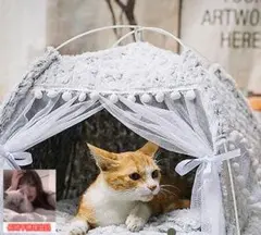 猫小屋冬の保温猫テント猫小屋猫の家閉鎖式ペットベッド四季共通の犬小屋別荘用品2