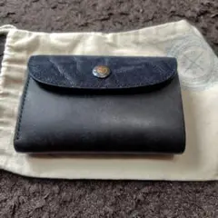 ⭐️未使用級⭐️　MOTO モト　ブライドルクロコ　三つ折り財布　レザー　藍染 ⭐️未使用級⭐️ MOTO モト ブライドルクロコ 三つ折り財布