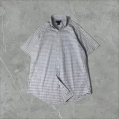 Brooks Brothers チェック柄 シアサッカー 半袖BDシャツ ブルー