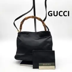 美品 GUCCI 2way ミニバッグ ショルダーバッグ ハンドバッグ バンブー