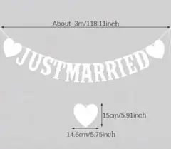 JUST MARRIED ガーランド ホワイト