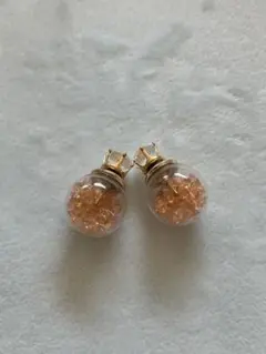 クリアピアス/オレンジ