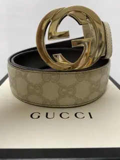 最終値下げ 美品GUCCI✨インターロッキング レザーベルト グッチシマ GG柄