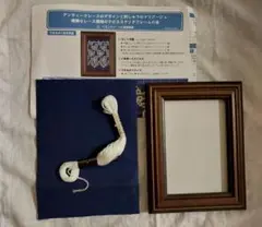 クロスステッチ 刺繍 レース模様 フレーム・額縁付きキット