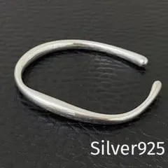 シルバー925 アシンメトリ シンプル バングル メキシカン ブレスレット