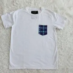 CLOUDY アフリカ柄ポケット白Tシャツ M