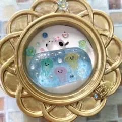 ♡クラゲリウムとシマエナガちゃん♡ガラス シーグラスアート ミニ
