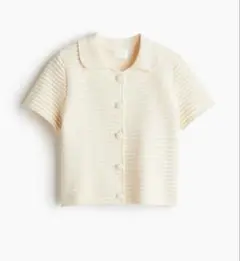 H&M 襟付き半袖カーディガン
