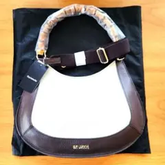 新品GUY LAROCHE トートバッグ ショコラ・綿/牛革・バンブー