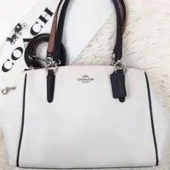 【極美品】コーチ ショルダーバッグ ハンドバッグ 2way レザー ホワイト