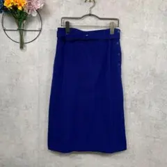 美品 ロートレアモン ひざ丈スカート Aライン M ブルー レディース